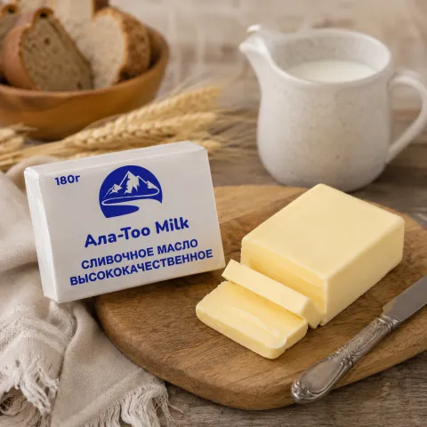 Высококачественное сливочное масло АЛА ТОО MILK 72,5%, 180 г