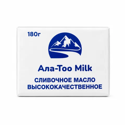 Высококачественное сливочное масло АЛА ТОО MILK 72,5%, 180 г