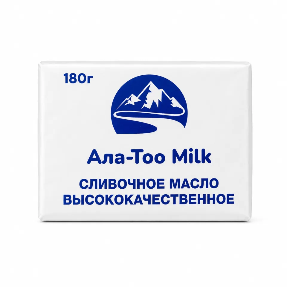Высококачественное сливочное масло АЛА ТОО MILK 72,5%, 180 г