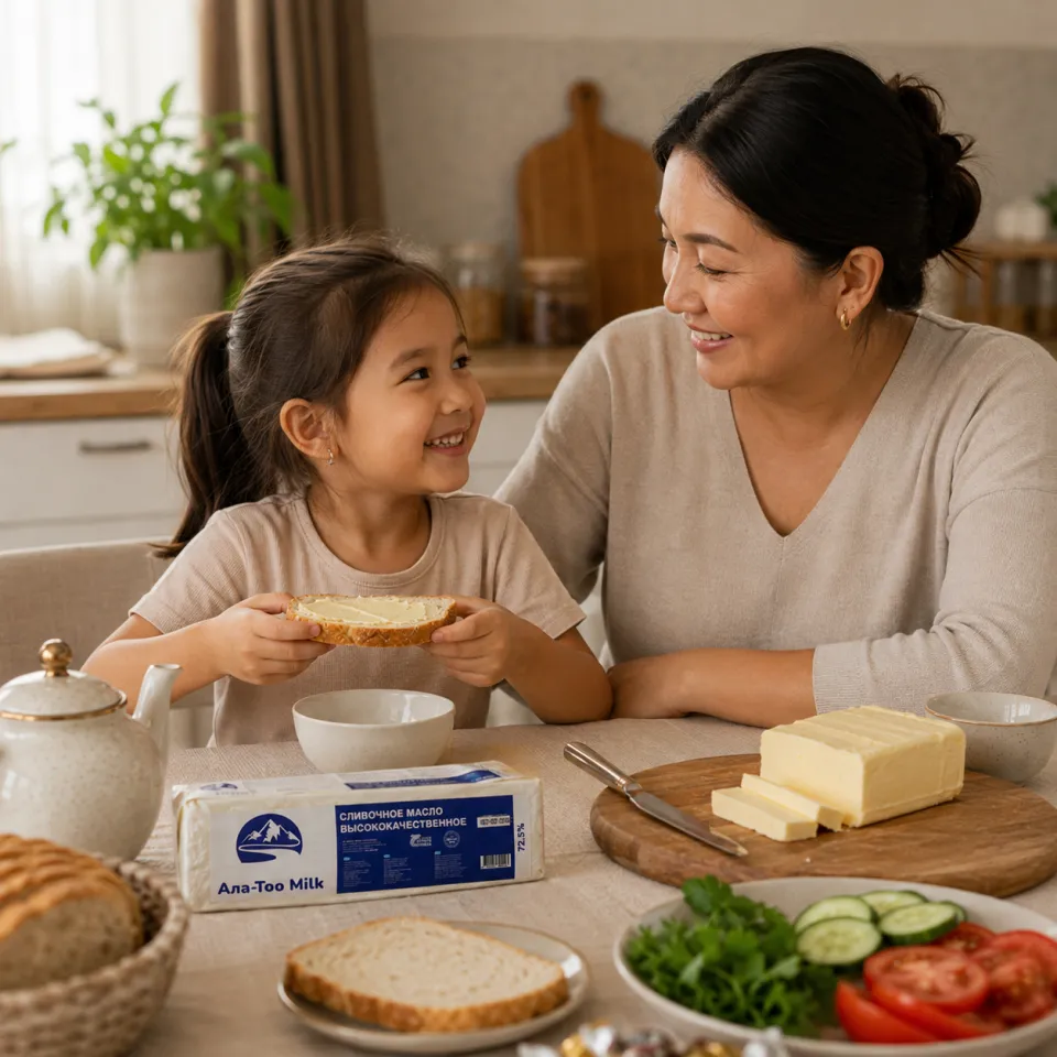 Высококачественное сливочное масло нарезка АЛА ТОО MILK 72,5% — фото 2