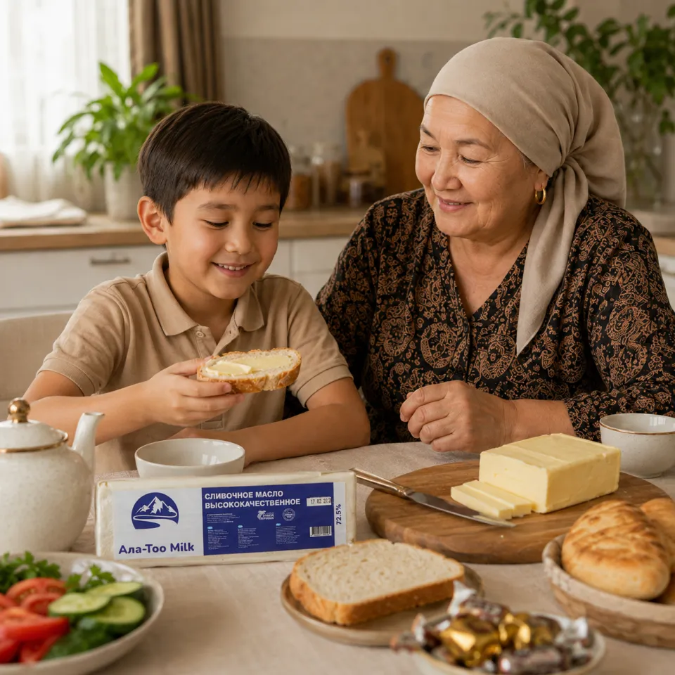 Высококачественное сливочное масло нарезка АЛА ТОО MILK 72,5% — фото 3
